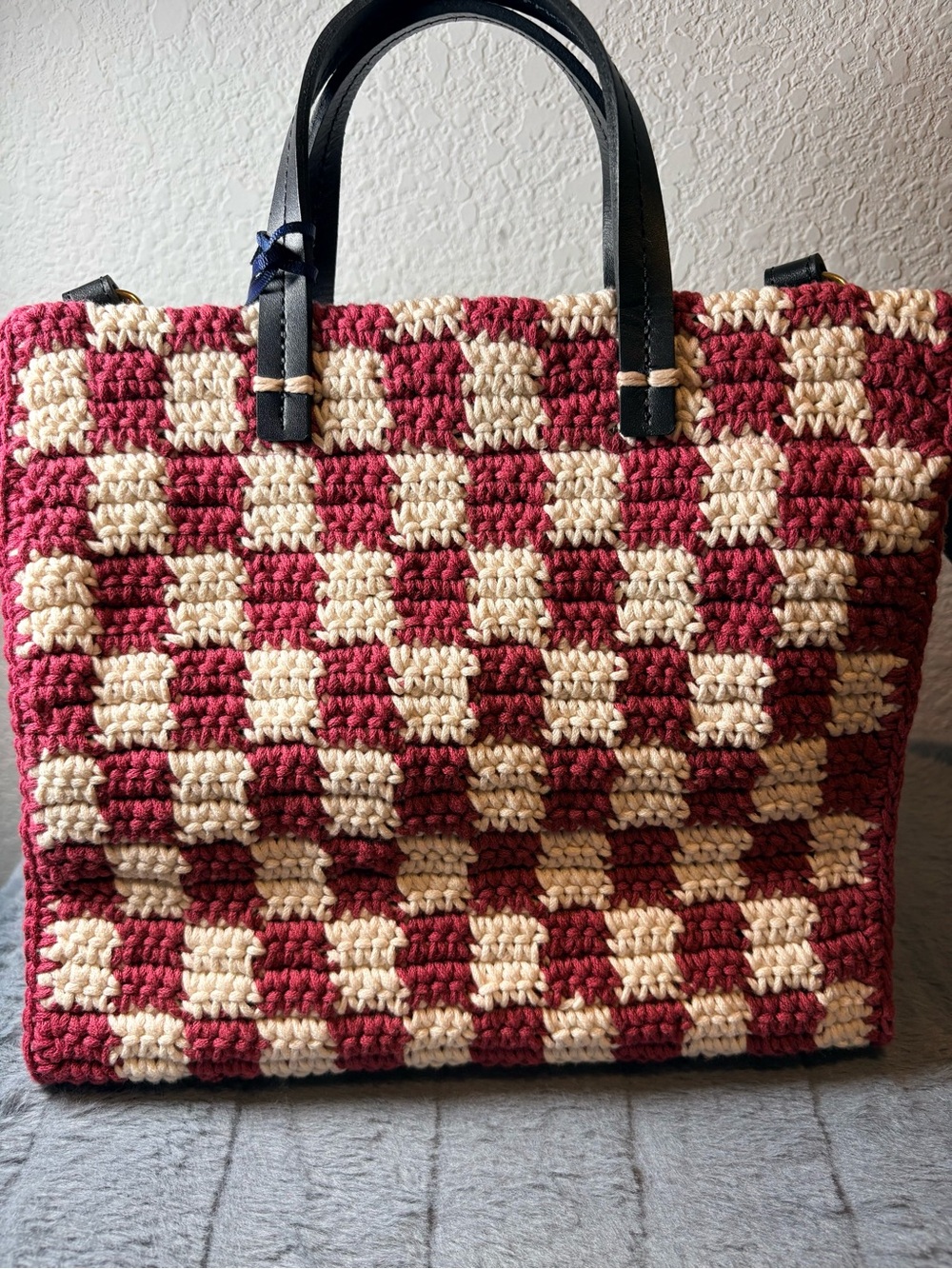 Clare V Petit Summer Simple Tote Plummy/Cream - Picture 3 of 7